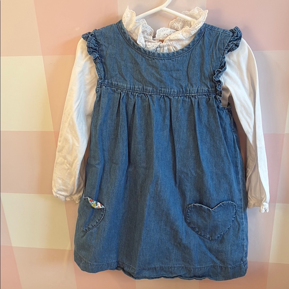 Boden Denim Dress and Eyelet Top